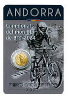 Монета Андорри 2 євро 2024 р Чемпіонат світу з гірських велосипедів