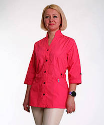 Медича куртка малинового кольору на гудзиках з коміром стійка (з 44 по 56 р)