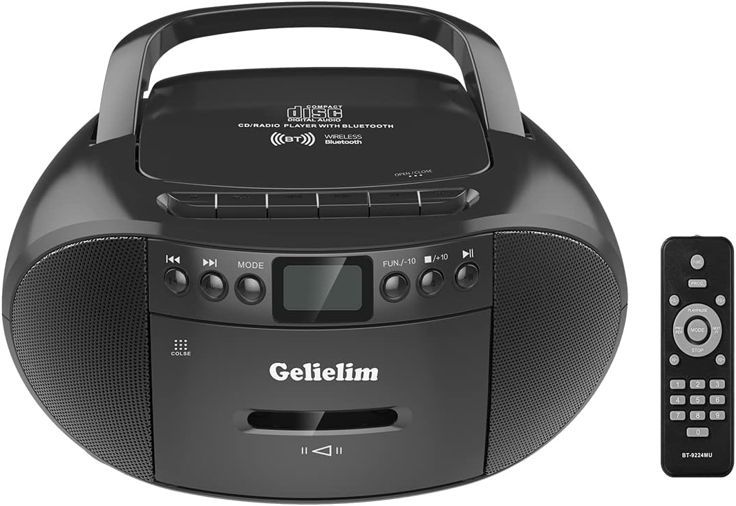Портативний касетний плеєр Gelielim з Bluetooth, AM/FM/SW радіо та функцією запису