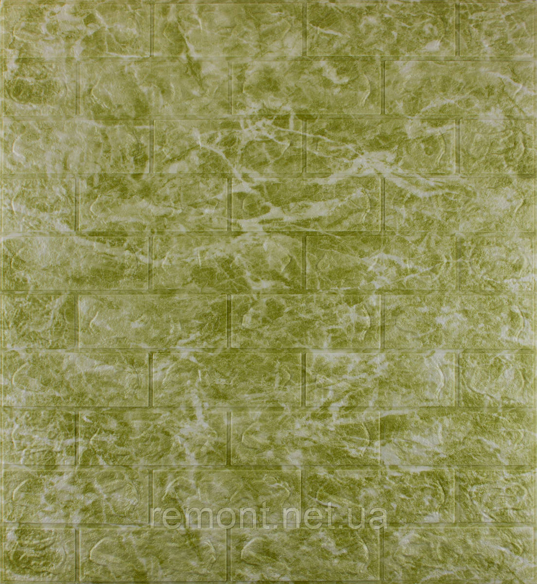 №69-3 Самоклеюча 3D панель "Оливковий мармур" 77×70 см товщина 3 мм, фото 1