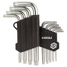 Ключі TORX 9шт T10-T50 мм CrV (короткі з отвором) SIGMA (4022211), фото 4