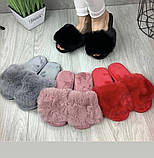 Жіночі домашні капці Пухнастики з еко-хутра Чорний, фото 3