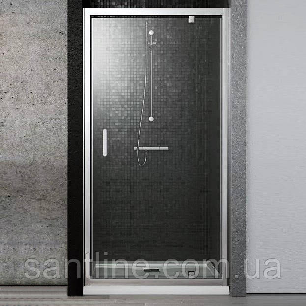Душові двері в нішу 100х195 см Dusel FА-518 розпашна скло прозоре 6мм, фото 1