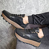 Комбіновані кросівки з натуральної шкіри на платформі, фото 6
