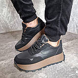 Комбіновані кросівки з натуральної шкіри на платформі, фото 9