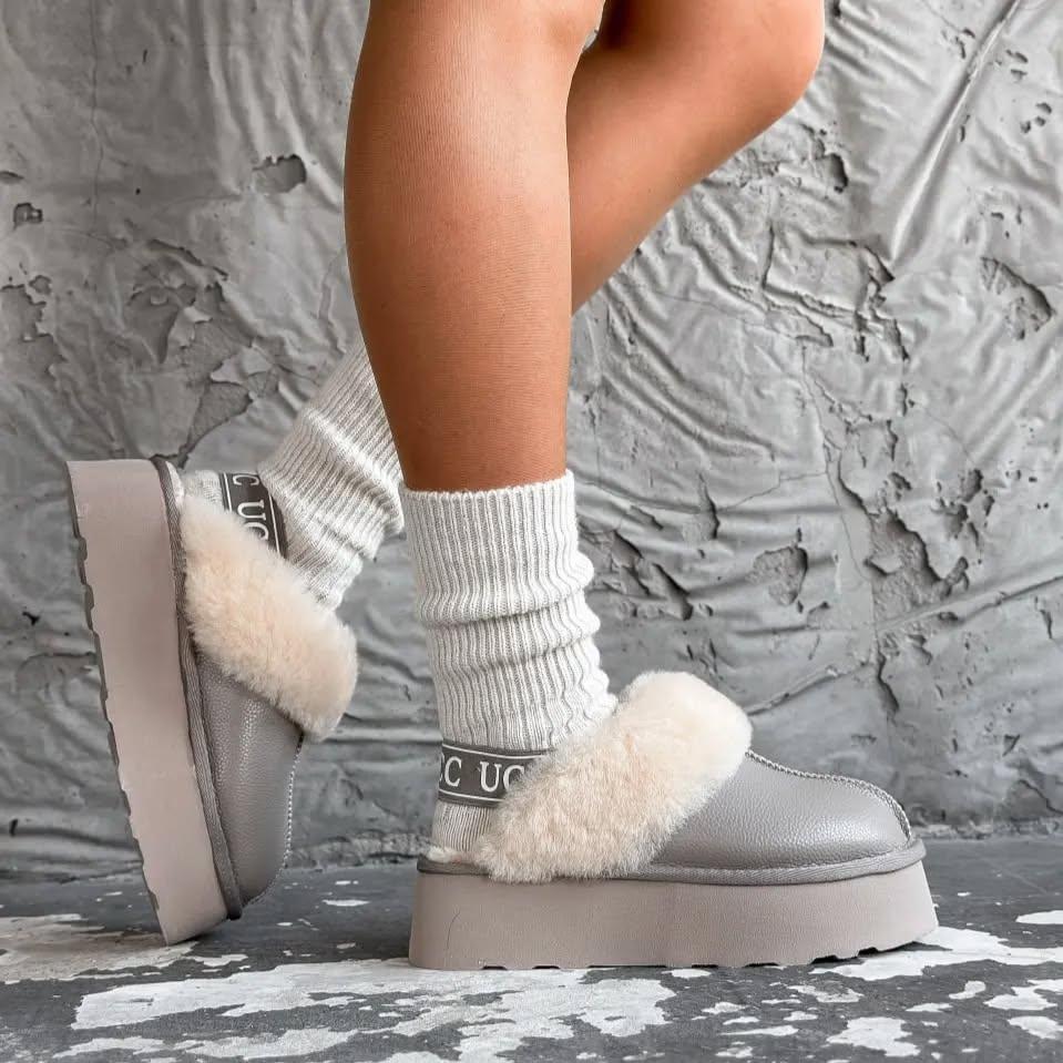 Жіночі UGG натуральна шкіра з відкритою п'ятою
