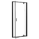 Душові двері в нішу 80х195 см Dusel FА-518 Black Matt розпаші скло прозоре 6мм, фото 2