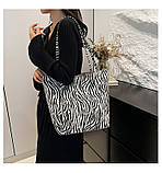 Полотняна сумка з леопардовим принтом Нова стильна модна сумочка сумка через плечі тільки гуртом, фото 5