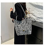 Полотняна сумка з леопардовим принтом Нова стильна модна сумочка сумка через плечі тільки гуртом, фото 4