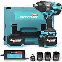 Акумуляторний гайковерт Grand АГ-1500UBL (20В, з набором, 2 акумулятори 6 А/год. КЕЙС, ЧЕХІЯ)