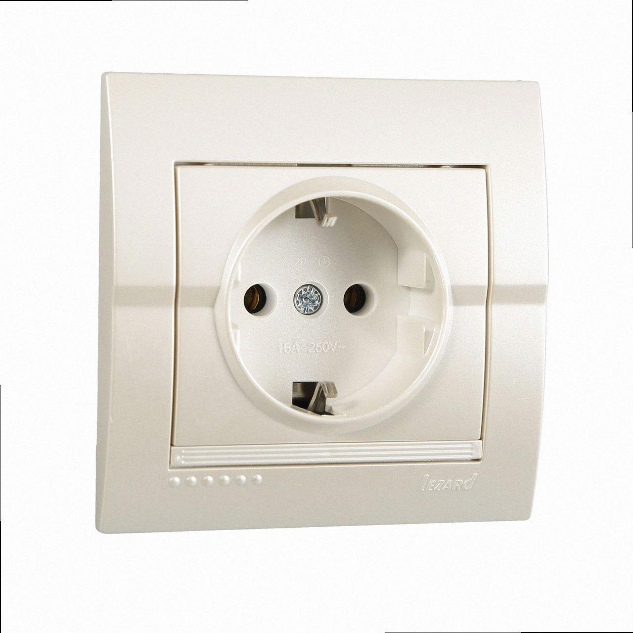 Розетка з/з перламутровий перламутр 702-3030-122B LEZARD, фото 1