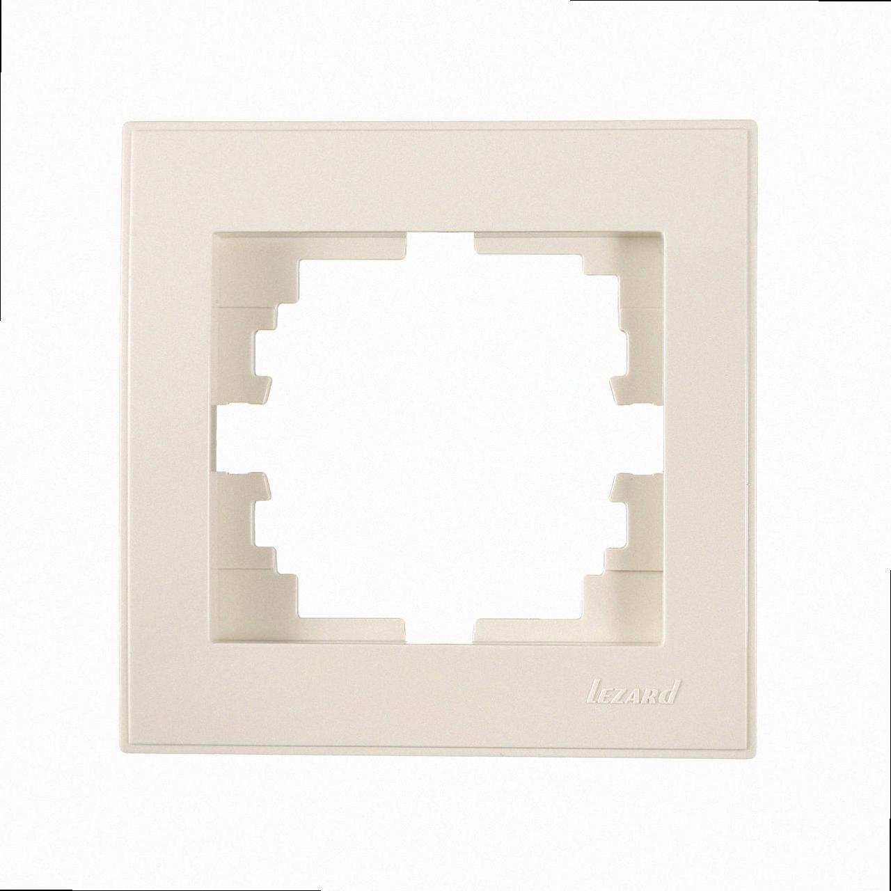 Рамка для вимикачів/розеток 1-а Rain крем 703-0303-146 LEZARD, фото 1