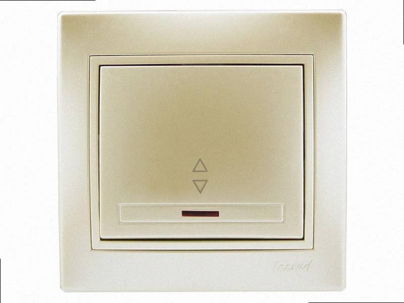 Прохідний Вимикач із підсвічуванням Mira перлово-білий перламутр 701-3030-114 LEZARD, фото 1