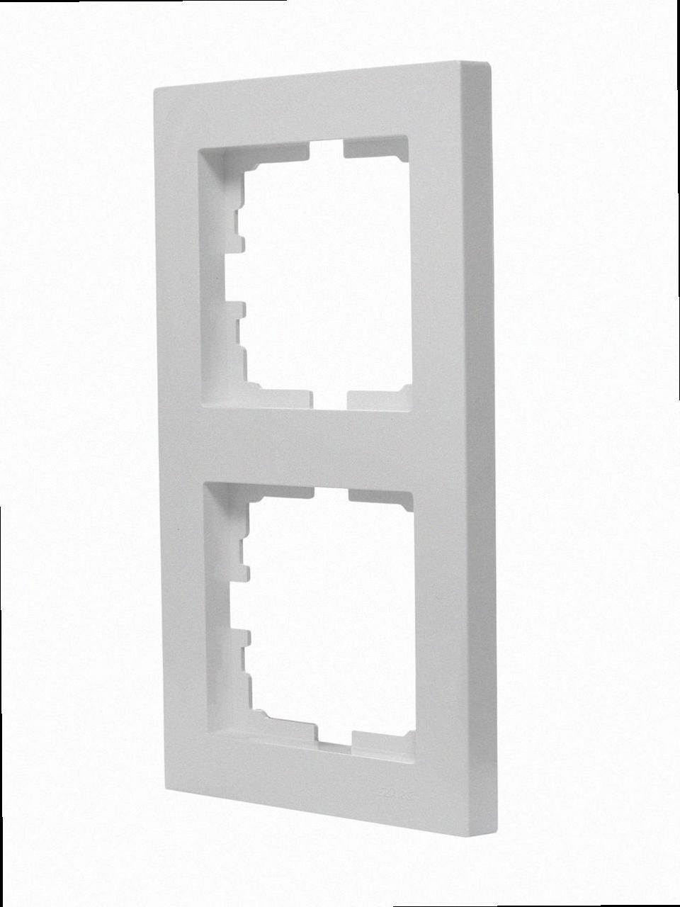 Рамка 2-а вертикальна VESNA біла (10шт/120шт) 742-0200-152 LEZARD, фото 1