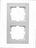 Рамка 2-а вертикальна VESNA біла (10шт/120шт) 742-0200-152 LEZARD, фото 3