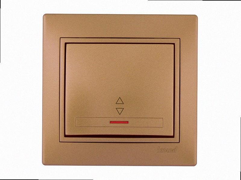 Прохідний Вимикач з підсвіткою Mira світло-коричневий перламутр 701-3131-114 LEZARD, фото 1