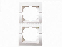 Рамка для вимикачів/розеток вертикальна 2-а Deriy білий 702-0202-152 LEZARD