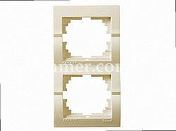 Рамка для вимикачів/розеток вертикальна 2-а Deriy крем 702-0303-152 LEZARD