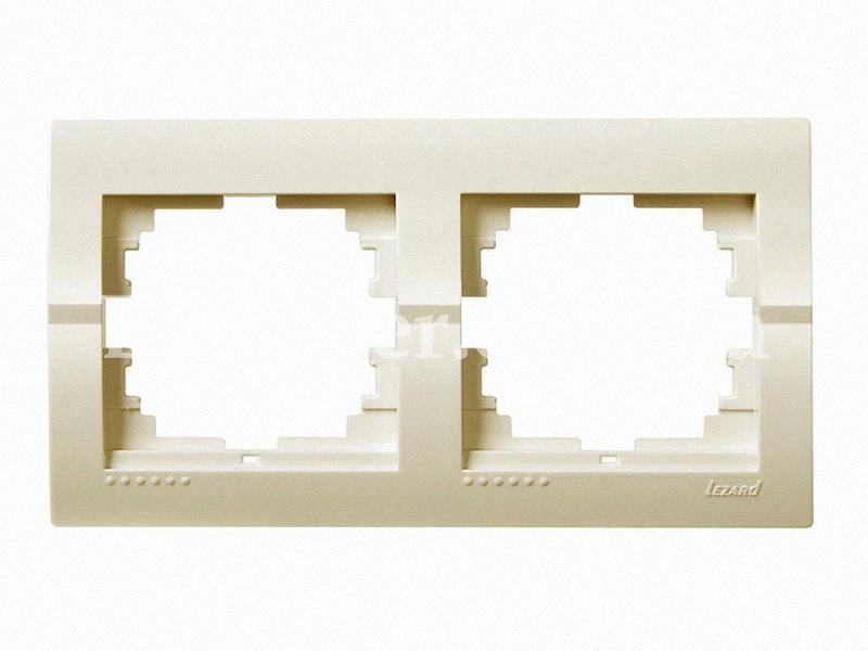 Рамка для вимикачів/розеток горизонтальна 2-а Deriy крем 702-0303-147 LEZARD, фото 1