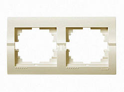 Рамка для вимикачів/розеток горизонтальна 2-а Deriy крем 702-0303-147 LEZARD