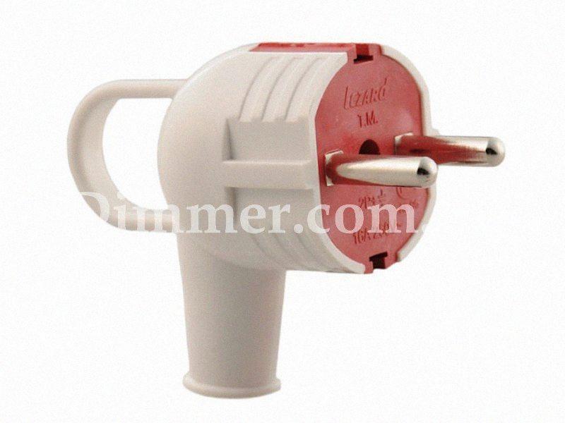 Вилка для розетки, вилка євро із заземленням біло-червона 715-0201-602 LEZARD, фото 1