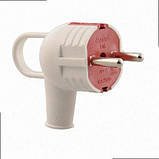 Вилка для розетки, вилка євро із заземленням біло-червона 715-0201-602 LEZARD, фото 2