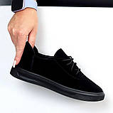 Мінімалістичні чорні кеди,натуральна замша, фото 3