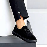Мінімалістичні чорні кеди,натуральна замша, фото 4