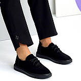 Мінімалістичні чорні кеди,натуральна замша, фото 8