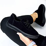 Мінімалістичні чорні кеди,натуральна замша, фото 9