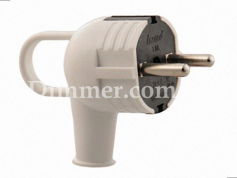 Вилка для розетки, вилка євро із заземленням біло-чорна 715-0203-602 LEZARD, фото 1