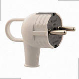 Вилка для розетки, вилка євро із заземленням біло-чорна 715-0203-602 LEZARD, фото 2