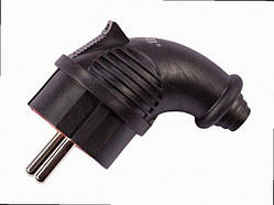 Вилка Каучук із заземленням кутова чорна 1129 1129 LUXEL