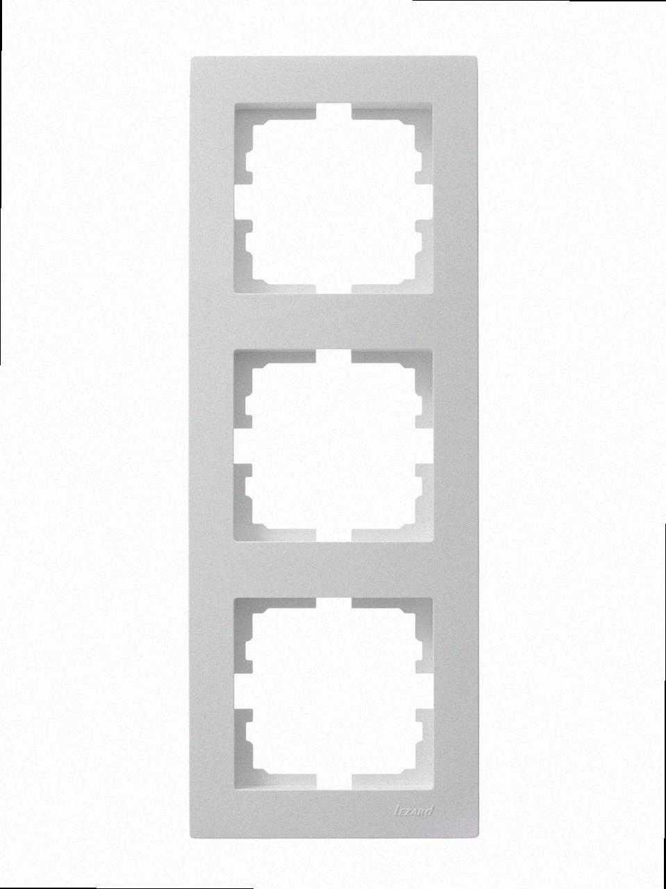Рамка 3-а вертикальна VESNA біла (10шт/120шт) 742-0200-153 LEZARD, фото 1