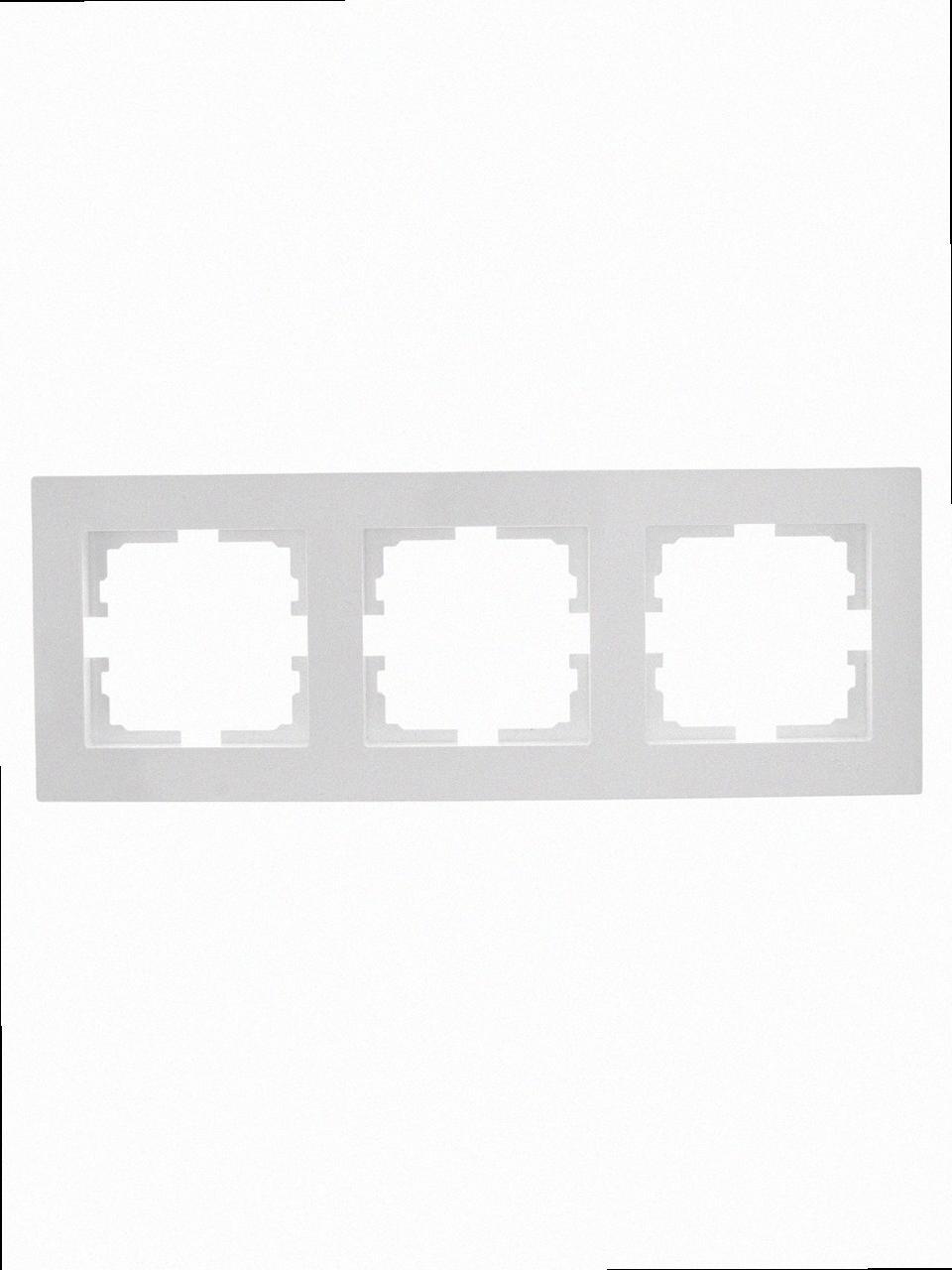 Рамка 3-а горизонтальна VESNA біла (10шт/120шт) 742-0200-148 LEZARD, фото 1