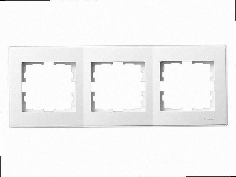Рамка для вимикачів/розеток горизонтальна 3-а Lesya білий 705-0202-148 LEZARD, фото 1