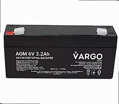 Акумулятор Cвинцово-кислотний AGM 6V 3.2AH (V-117454) 134x34,5x60(65) мм 117454 VARGO