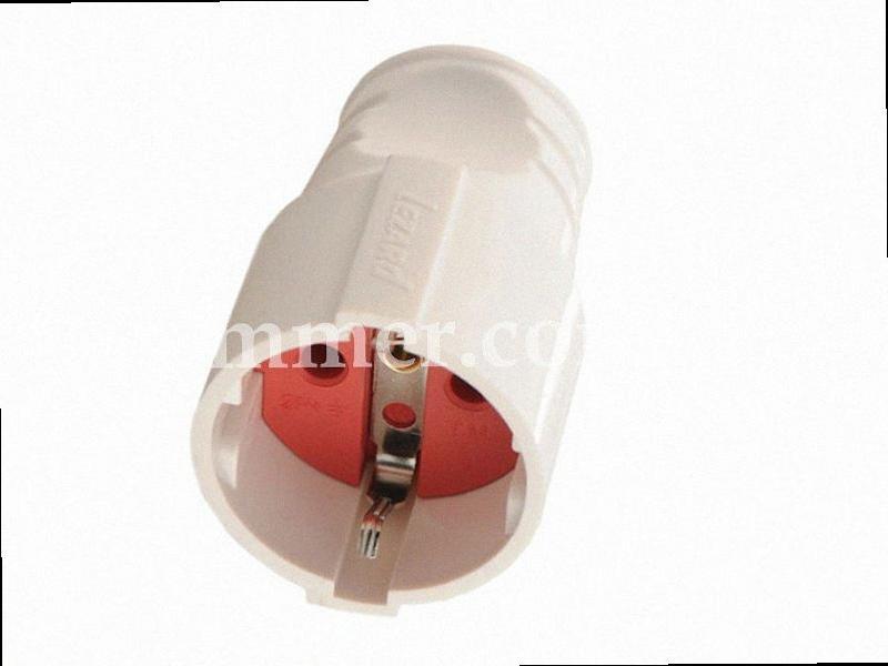 Штепсельна Розетка із заземленням біло/червона 715-0701-607 LEZARD, фото 1