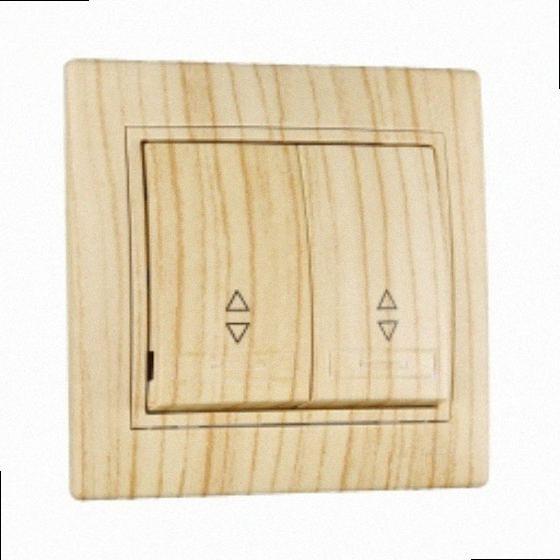 Подвійний Вимикач прохідний Mira дуб вибілений матовий 701-5252-106 LEZARD, фото 1