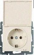 Розетка з кришкою та заземленням Rain крем (без рамки) 703-0388-123B LEZARD, фото 1