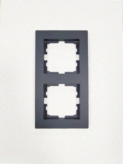 Рамка 2-а вертикальна Шефілд Грей VESNA 742-3400-152 LEZARD, фото 1