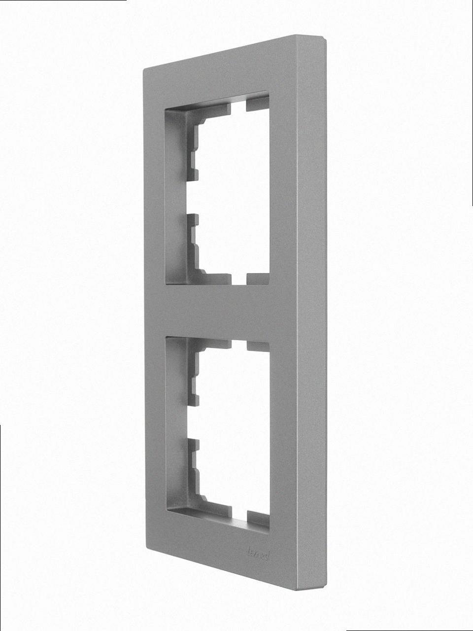 Рамка 2-а вертикальна VESNA сіра (10шт/120шт) 742-3500-152 LEZARD, фото 1