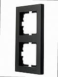 Рамка 2-а вертикальна VESNA чорна (10шт/120шт) 742-4200-152 LEZARD, фото 4