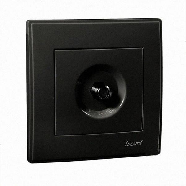 Супутникова Розетка роз'єм F антрацит Lesya 705-4242-164 LEZARD, фото 1