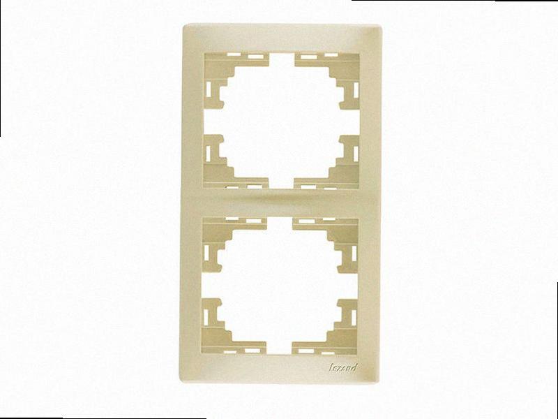 Рамка вертикальна 2-а б/в Mira крем 701-0300-152 LEZARD, фото 1