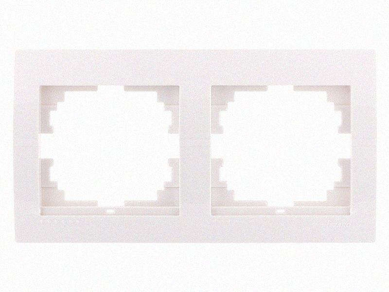 Рамка для вимикачів/розеток горизонтальна 2-а Mira білий 701-0200-147 LEZARD, фото 1