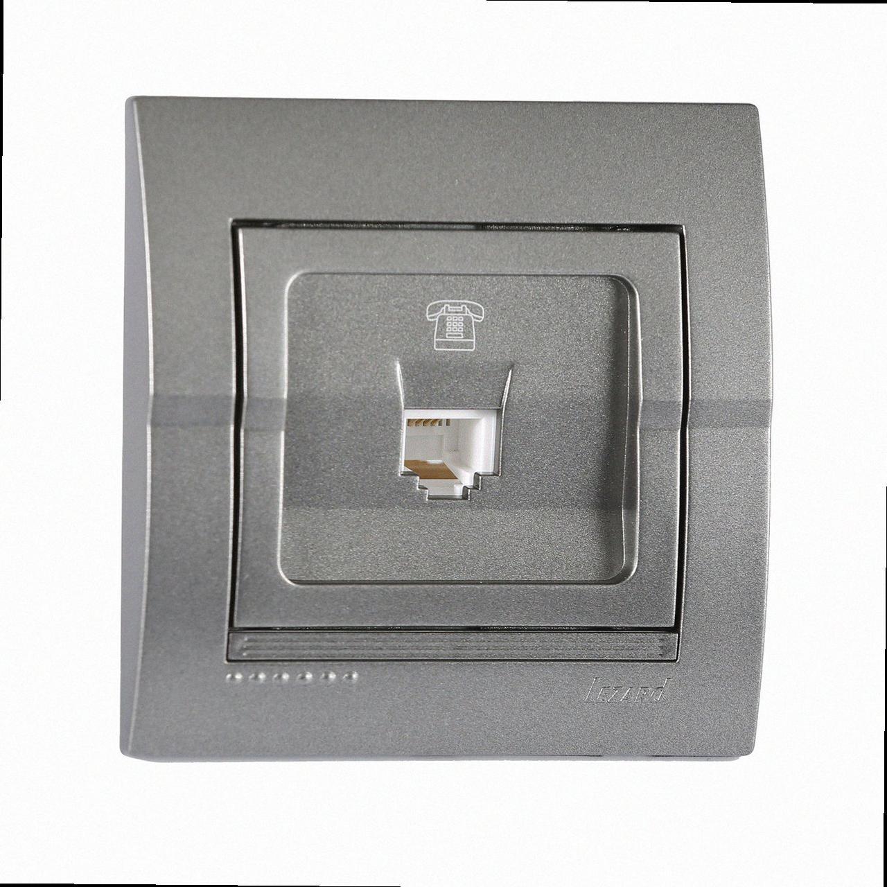 Телефонна євро Розетка Deriy графіт 702-2929-137 LEZARD, фото 1