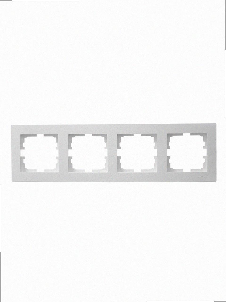 Рамка 4-а горизонтальна VESNA біла (10шт/120шт) 742-0200-149 LEZARD, фото 1