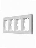 Рамка 4-а горизонтальна VESNA біла (10шт/120шт) 742-0200-149 LEZARD, фото 2