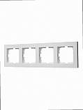 Рамка 4-а горизонтальна VESNA біла (10шт/120шт) 742-0200-149 LEZARD, фото 3